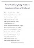 Santa Clara County Badge Test Exam  Questions and Answers 100% Solved