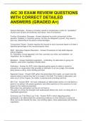 AIC 30 EXAM REVIEW QUESTIONS WITH CORRECT DETAILED ANSWERS (GRADED A+) 