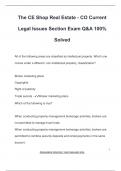 The CE Shop Real Estate - CO Current  Legal Issues Section Exam Q&A 100%  Solved