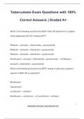 Tuberculosis Exam Questions with 100%  Correct Answers | Graded A+