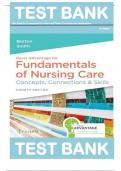 TEST BANK Davis Advantage for Fundamentals of Nursing Care Concepts, Connections & Skills 4th Edition by David Burton , ISBN: 9781719644556 |All Chapters Covered| Guide A+