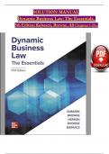 SOLUTION MANUAL Dynamic Business Law: The Essentials, 5th Edition Kubasek, Browne, All Chapters 1-25),