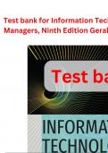  Test bank for Information Technology for Healthcare Managers, Ninth Edition Gerald L. Glandon Test bank 