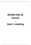 samenvatting REVAKI MSS OL, theorie deel 1, 3de bach REVAKI 2024-205