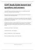 CCHT Study Guide bonent test questions and answers.