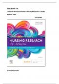 Test Bank for LoBiondo-Wood and Haber’s Nursing Research in Canada, 5th Edition, by: Mina Singh| All Chapters | Latest Edition  2025