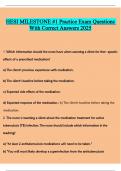 HESI MILESTONE #1 Practice Exam Questions  With Correct Answers 2025