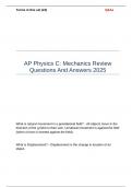 AP Physics C Mechanics Review Questions And Answers 2025