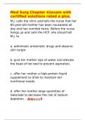 Med Surg Chapter 41exam with certified solutions rated a plus. M.J. calls the clinic and tells the nurse that her 85-year-old mother has been nauseated all day and has vomited twice. Before the nurse hangs up and calls the HCP, she should tell M.J. to  a.