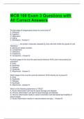 MCB 100 Exam 3 Questions with All Correct Answers 