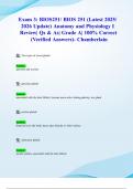 Exam 3: BIOS251/ BIOS 251 (Latest 2025/ 2026 Update) Anatomy and Physiology I Review| Qs & As| Grade A| 100% Correct (Verified Answers)- Chamberlain