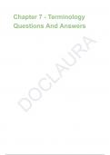 Chapter 7 - Terminology Questions And Answers