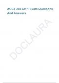 ACCT 203 CH 1 Exam Questions And Answers