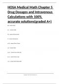 HOSA Medical Math Chapter 5 Drug Dosages and Intravenous Calculations with 100- accurate solutions