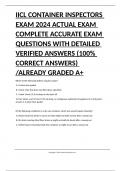 IICL CONTAINER INSPECTORS EXAM 2024 ACTUAL EXAM COMPLETE ACCURATE EXAM QUESTIONS