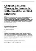 Chapter 28 Drug Therapy for Insomnia with complete verified solutions.