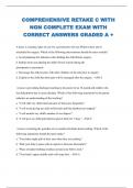 COMPREHENSIVE RETAKE C WITH NGN COMPLETE EXAM WITH CORRECT ANSWERS GRADED A +