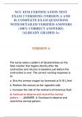 NCC EFM CERTIFICATION TEST EXAM 2 VERSIONS (VERSION A AND B) COMPLETE EXAM QUESTIONS WITH DETAILED VERIFIED ANSWERS (100% CORRECT ANSWERS) /ALREADY GRADED A+