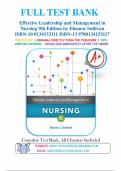 Test Bank for Effective Leadership and Management in Nursing 9th Edition by Eleanor Sullivan 9780134153117 Chapter 1-28 | Complete Guide A+