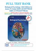 Biological Psychology, 14th Edition, James W. Kalat Test Bank | Complete Guide A+