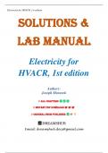 Solutions and Laboratory Manual for Electricity for HVACR 1st Edition by Joseph Moravek