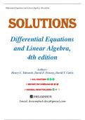 Solutions for Differential Equations and Linear Algebra, 4th Edition by Henry C. Edwards, Chapters 1-11