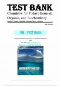 Test Bank for Chemistry for Today: General, Organic, and Biochemistry 9th Edition by Spencer L. Seager, Michael R. Slabaugh, Maren S. Hansen 9781305960060 Chapter 1-25