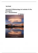 Test Bank For Essentials of Meteorology: An Invitation to the Atmosphere 8th Edition  By C. Donald Ahrens, |All Chapters 1-15 Covered| Complete Guide A+