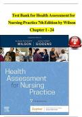 Test Bank For Health Assessment for Nursing Practice 7th Edition By Susan Fickertt Wilson Jean Foret Giddens | 9780323661195 | Chapter 1- 24 | All Chapters with Answers and Rationals