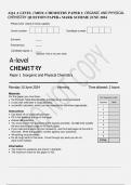 PACKAGE-AQA A LEVEL (7405) CHEMISTRY PAPER 1, PAPER 2& PAPER 3 + MARK SCHEME  JUNE 2024