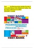 Test Bank for Pharmacology and the Nursing Process 9th Edition By Linda Lane Lilley (), 9780323529495, Chapter 1-58 All Chapters with Answers and Rationals