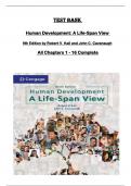 TEST BANK for Human Development: A Life-Span View  9th Edition by Robert V. Kail and John C. Cavanaugh   All Chapters 1 - 16 Complete