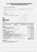 AQA AS LEVEL (7401/1) BIOLOGY PAPER 1 QUESTION PAPER+ MARK SCHEME MAY 2024