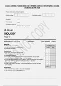 AQA A LEVEL (7402/1) BIOLOGY PAPER 1 QUESTION PAPER+ MARK SCHEME JUNE 2024