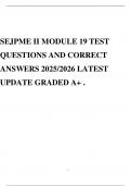 SEJPME II MODULE 19 TEST QUESTIONS AND CORRECT ANSWERS 2025/2026 LATEST UPDATE GRADED A+ .