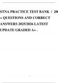 STNA PRACTICE TEST BANK / 200 + QUESTIONS AND CORRECT ANSWERS 2025/2026 LATEST UPDATE GRADED A+