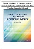  Solutions Manual for Core Concepts of Accounting Information Systems, 14th Edition by Mark Simkin, James Worrell, Arline Savage All Chapters Covered ,Latest Edition,