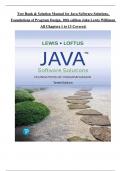 Solutions for Java Software Solutions Foundations of Program Design, 10th Edition by Lewis - 2025 Published All Chapters Covered ,Latest Edition,