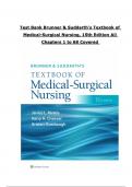 Test Bank For Brunner & Suddarth's Textbook of Medical-Surgical Nursing 15th Edition Hunkle All Chapters Covered ,Latest Edition,