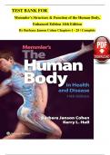 TEST BANK FOR  Memmler's Structure & Function of the Human Body,  Enhanced Edition 14th Edition  By Barbara Janson Cohen Chapters 1 - 25 / Complete 