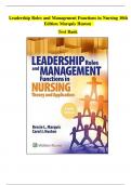 TEST BANK FOR LEADERSHIP ROLES AND MANAGEMENT FUNCTIONS AND NURSING 10TH EDITION MARQUIS HUSTON ALL CHAPTERS