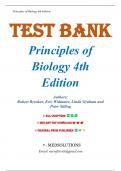 Test Bank for Principles of Biology, 4th Edition by Robert Brooker, Widmaier, All Chapters 1-47