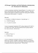 ATI Dosage Calculation and Safe Medication Administration 3.0 - Parenteral (IV) Medications