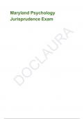 Maryland Psychology Jurisprudence Exam