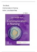 Test Bank-Communication in Nursing, 10th Edition (Julia Balzer Riley- 2024),All Chapters 1-30 ||latest edition