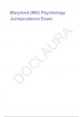 Maryland (MD) Psychology Jurisprudence Exam