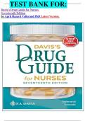      TEST BANK FOR: Davis's Drug Guide for Nurses  Seventeenth Edition by April Hazard Vallerand PhD Latest Version.