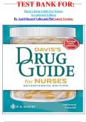          TEST BANK FOR: Davis's Drug Guide For Nurses Seventeenth Edition By April Hazard Vallerand Phd Latest Version.