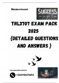 TRL3707 EXAM PACK 2025  {DETAILED QUESTIONS AND ANSWERS }