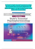 Test Bank For Stahl's Essential Psychopharmacology: Neuroscientific Basis and Practical Applications 5th Edition All Chapters 1-14 With Verified Answers Latest Update 2025 Revised Edition